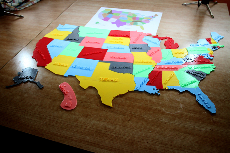 USA States, 3D puzzle, Study Plan 3D Print 181395