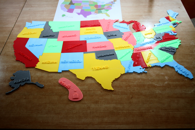 USA States, 3D puzzle, Study Plan 3D Print 181396