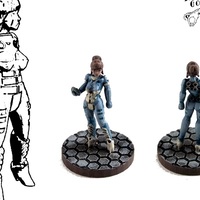 Small Alexandra Pryce, 28mm Miniature 3D Printing 1814