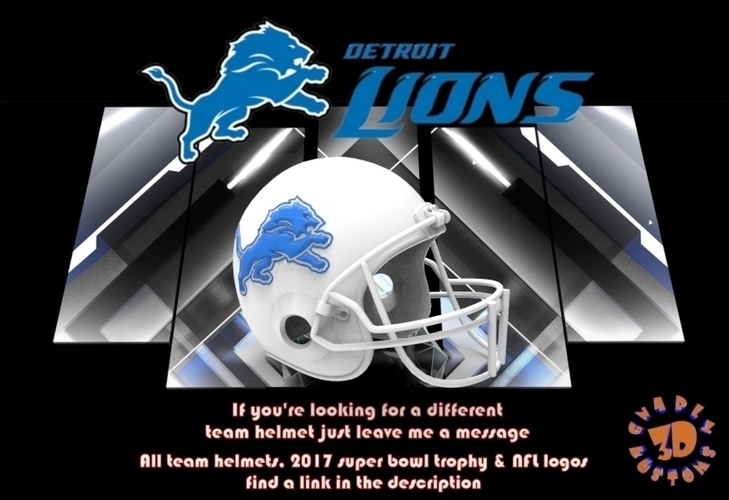 Detroit Lions Football Helmet 3D Print 181519