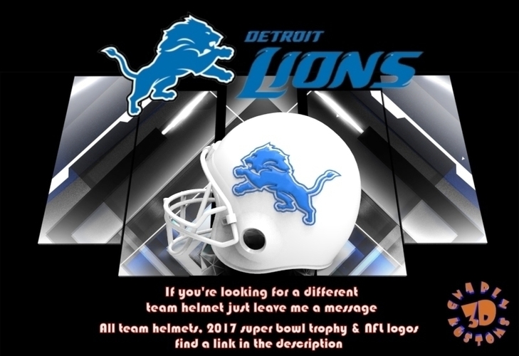 Detroit Lions Football Helmet 3D Print 181520