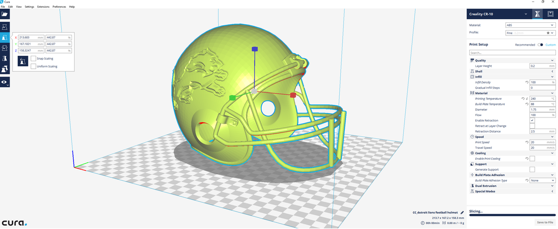 Detroit Lions Football Helmet 3D Print 181524