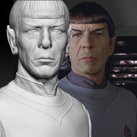 Small Star Trek Mr. Spock bust. Leonard Nimoy 3D Printing 181732