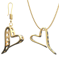 Earring And Necklace Heart - Thumbnail 2