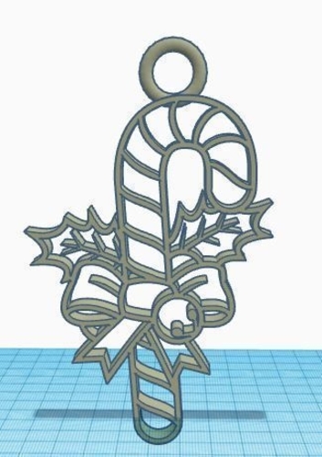 Candy Cane Ornament  3D Print 182301