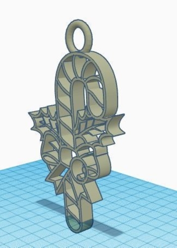 Candy Cane Ornament  3D Print 182302