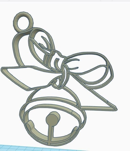 Christmas Ribbon Bell  Ornament  3D Print 182305