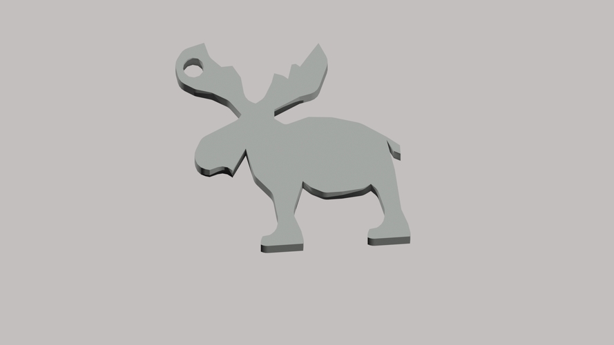 Xmas Moose Keychain 3D Print 182338