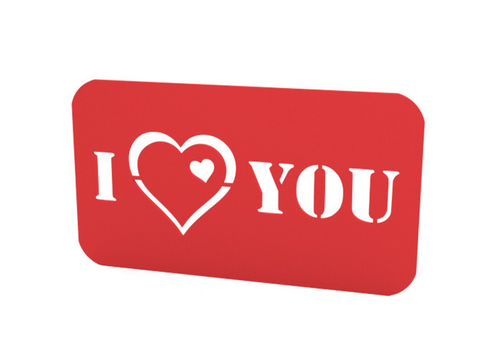 Love card with pop out pendant 3D Print 182535