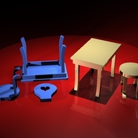 Small doll furniture 3D Printing 183016