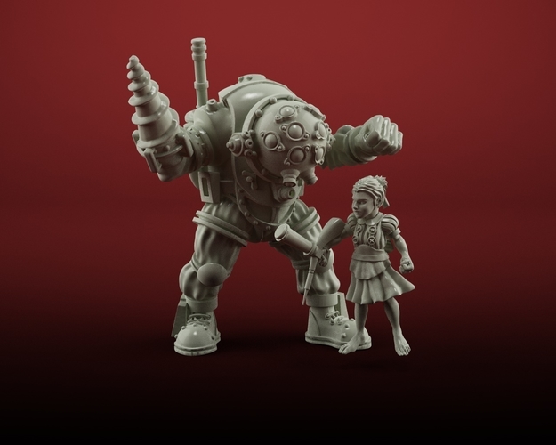 little sister with bigdaddy 3D print model 3D Print 183759