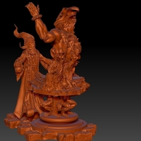 demon and a magician 3D print model - Thumbnail 1