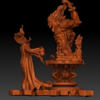 demon and a magician 3D print model - Thumbnail 2