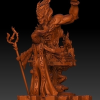 demon and a magician 3D print model - Thumbnail 3