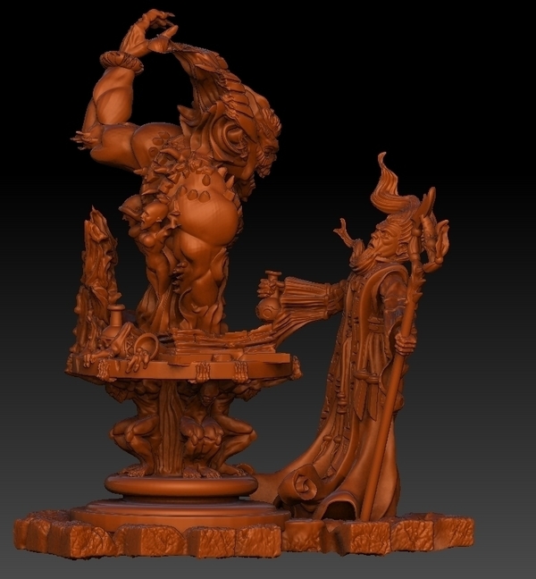 demon and a magician 3D print model