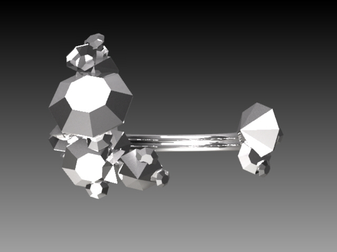 Diamond Cluster Ring 3D Print 18442