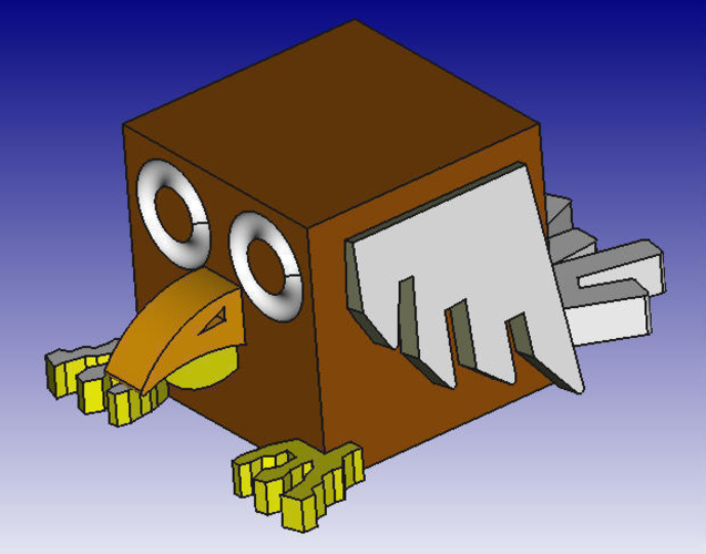 Owl 3D Block Zoo 3D Print 184445
