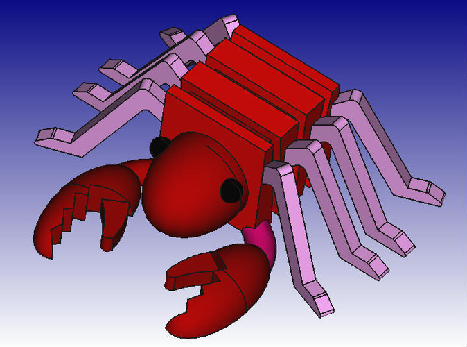 Lobster 3D Block Zoo 3D Print 184446