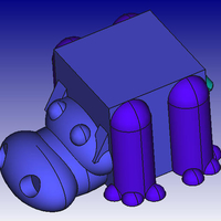 Small Hippopotamus 3D Block Zoo 3D Printing 184449