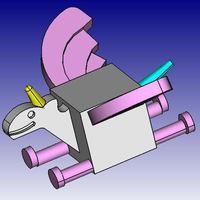 Small Unicorn Pegasus 3D Block Zoo 3D Printing 184453