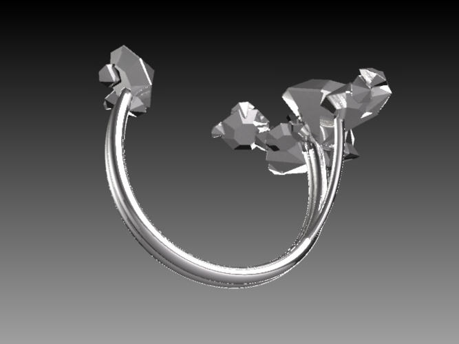 Diamond Cluster Ring 3D Print 18449