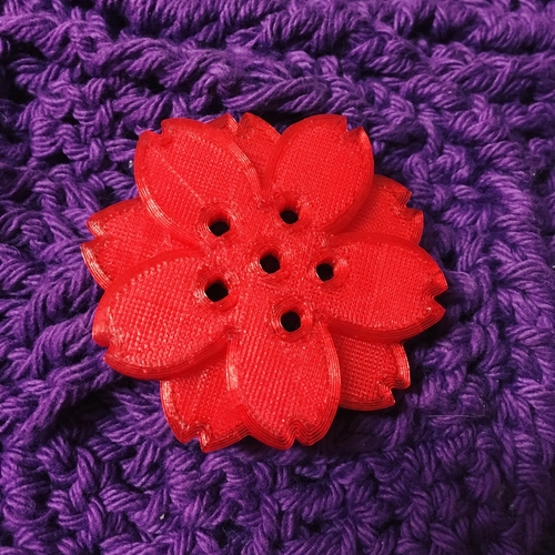 Decorative Cherry Blossom Button 3D Print 184842