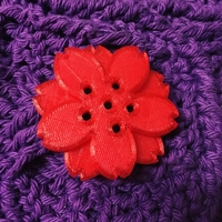 Small Decorative Cherry Blossom Button 3D Printing 184842