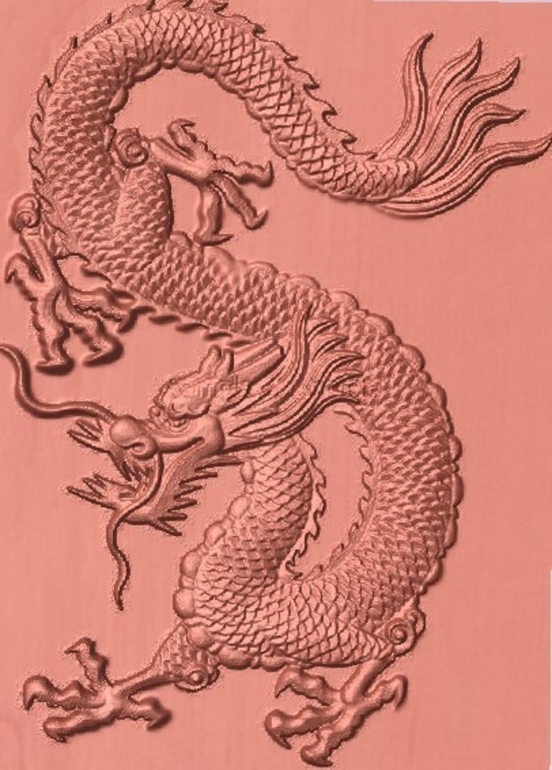 Dragon 3d bas-relief