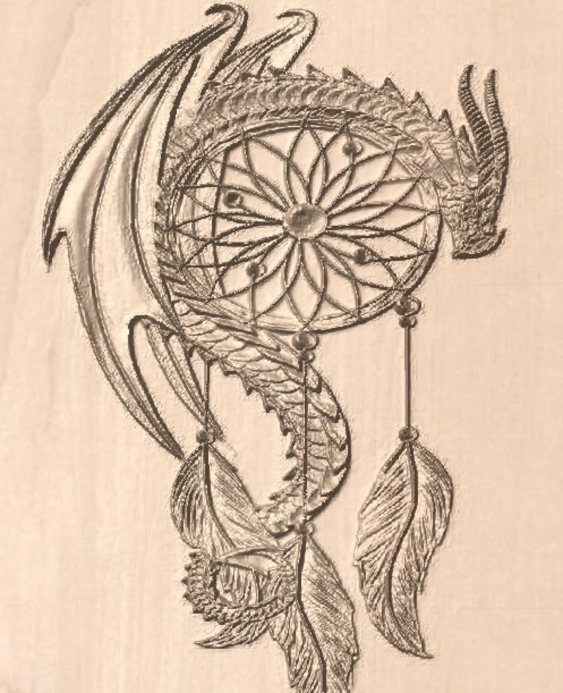 Dragon 3d bas relief