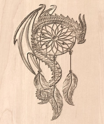 Dragon 3d bas relief 3D Print 185004