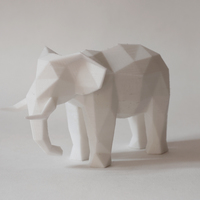 Low Poly Elephant Art Sculpture - Thumbnail 2