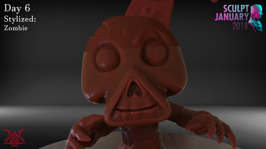 Stylized Zombie 3D Print 185501