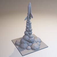 Small Launching Rocket Lamp 3D Printing 185612