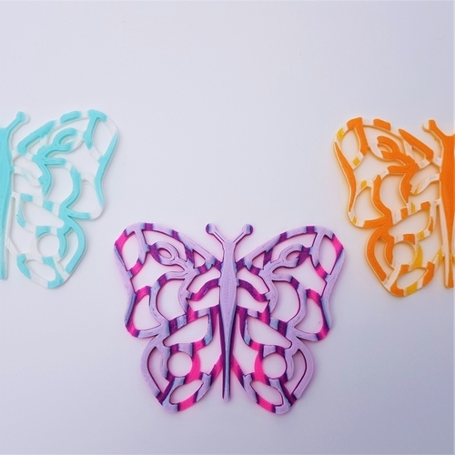 Butterfly Coasters - Multi Colour with one Nozzle! 3D Print 185956