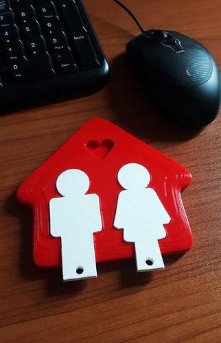Home keychain couple She & He Love 3D Print 185997