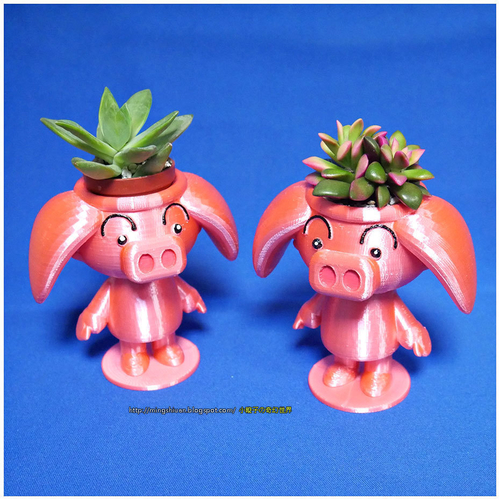 Cute animal - Rose pig potted 3D Print 186058