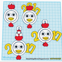  2017 HAPPY CHINESE NEW YEAR-YEAR OF The Rooster Keychain - Thumbnail 5