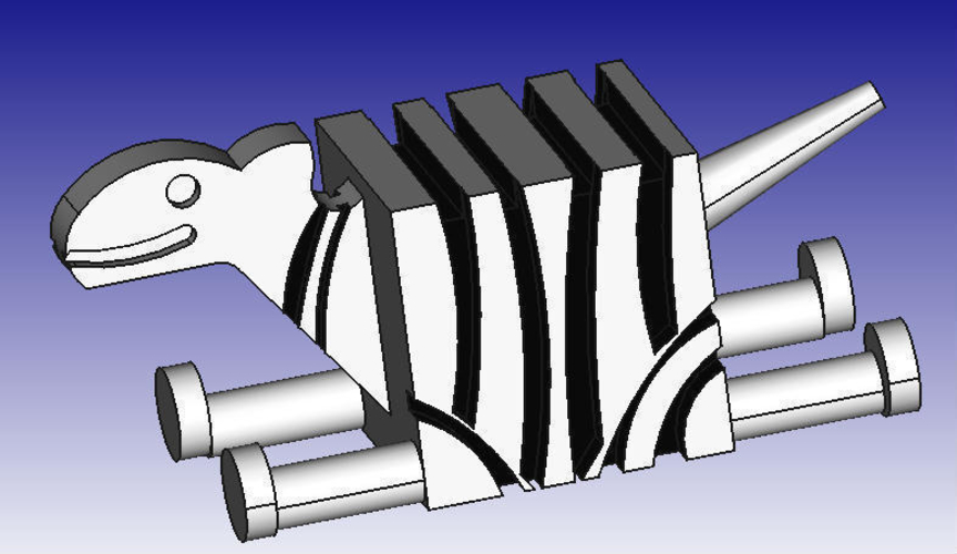 Zebra 3D Block Zoo 3D Print 186106
