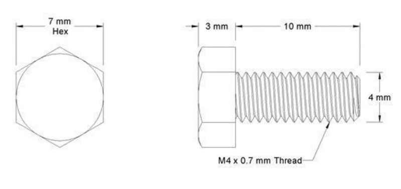 Metric M4 hex head screws and nuts collection - Pinshape