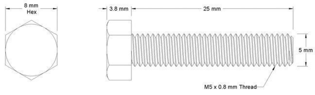  Metric M5 hex head screws and nuts collection 3D Print 186520