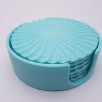 Radial Wave  Drinks coasters with holder - Thumbnail 1