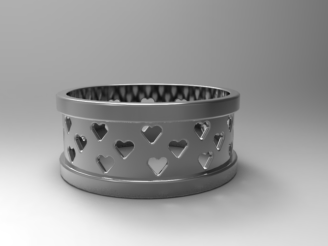 Heart Ring 3D Print 18685