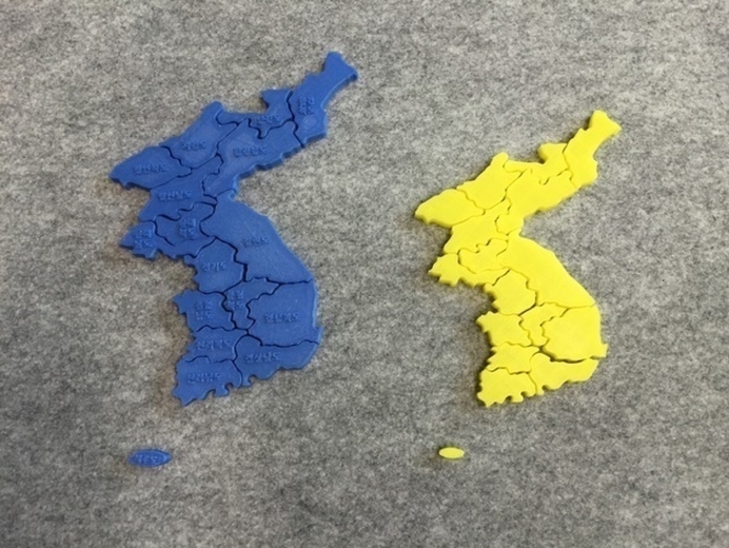 Puzzle of Korea 3D Print 186889