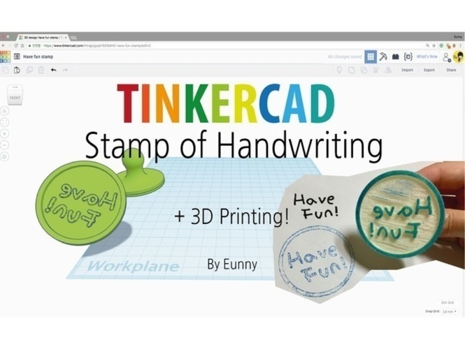 Have Fun Stamp ( Handwriting ) 3D Print 187792