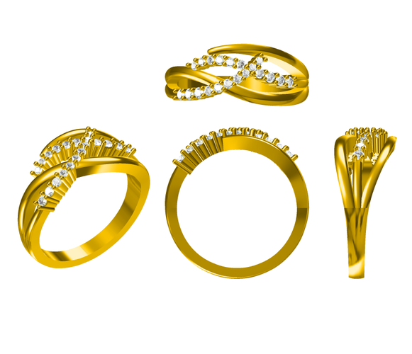 3D CAD Design Of Womens Wedding Ring In STL Format