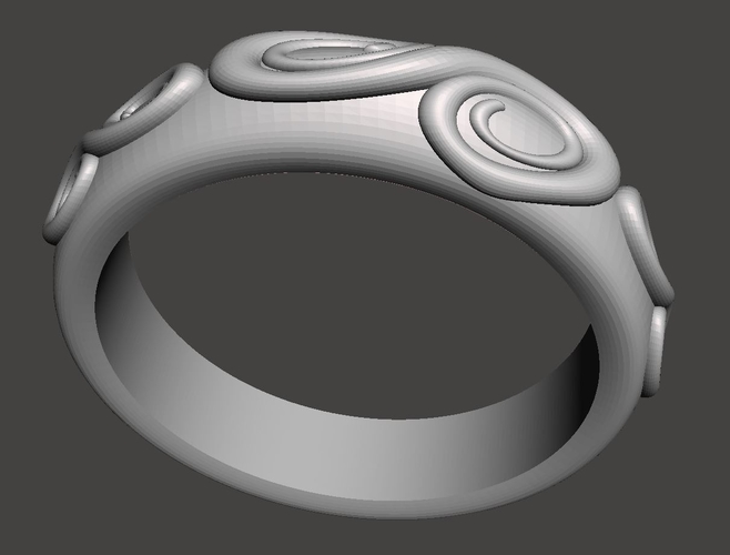 Spirals Ring 3D Print 188028