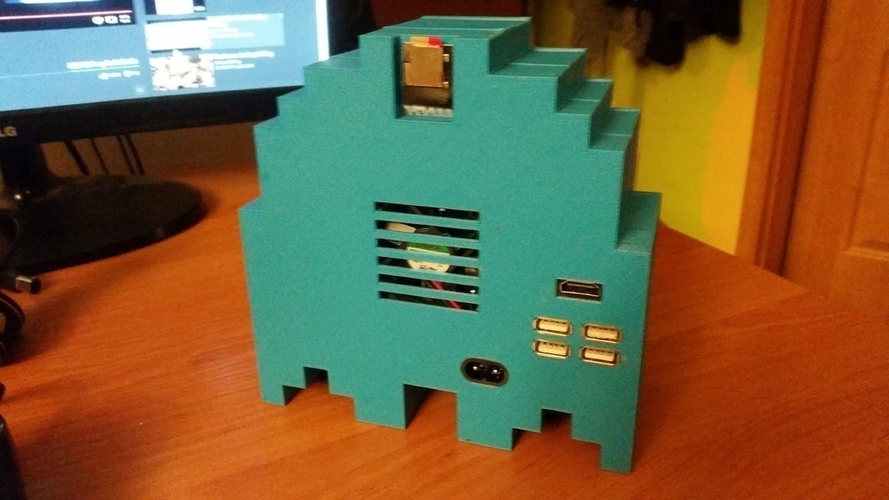 Inky Pac-Man Ghost Raspberry Pi 3 Retropie Cinu case v0.8 3D Print 188195