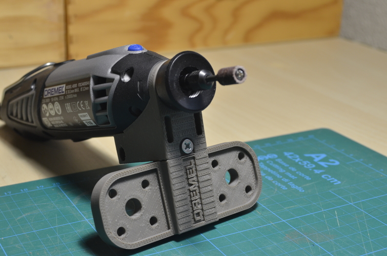 3D Printed Vertical Support for Dremel Tool by robertjperez