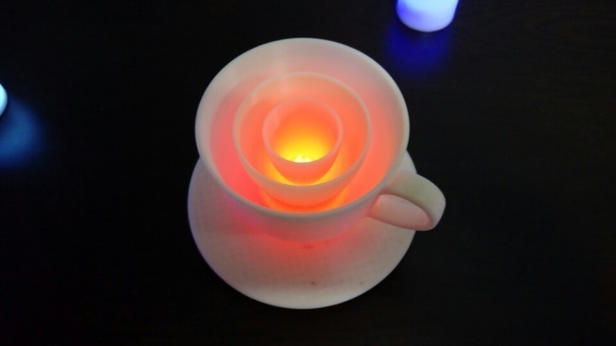 coffee set LED candle mount 3D Print 188714