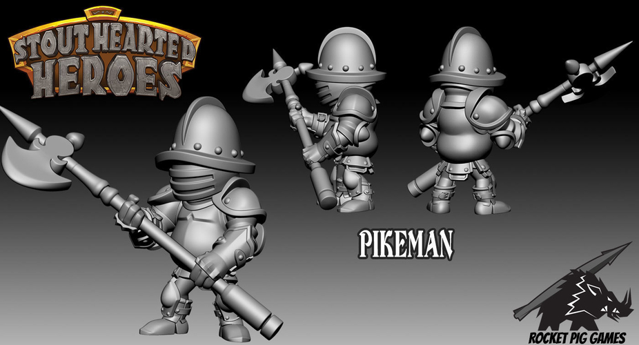 Rocket Pig Games Castle Guard Pikeman 3D Print 188908